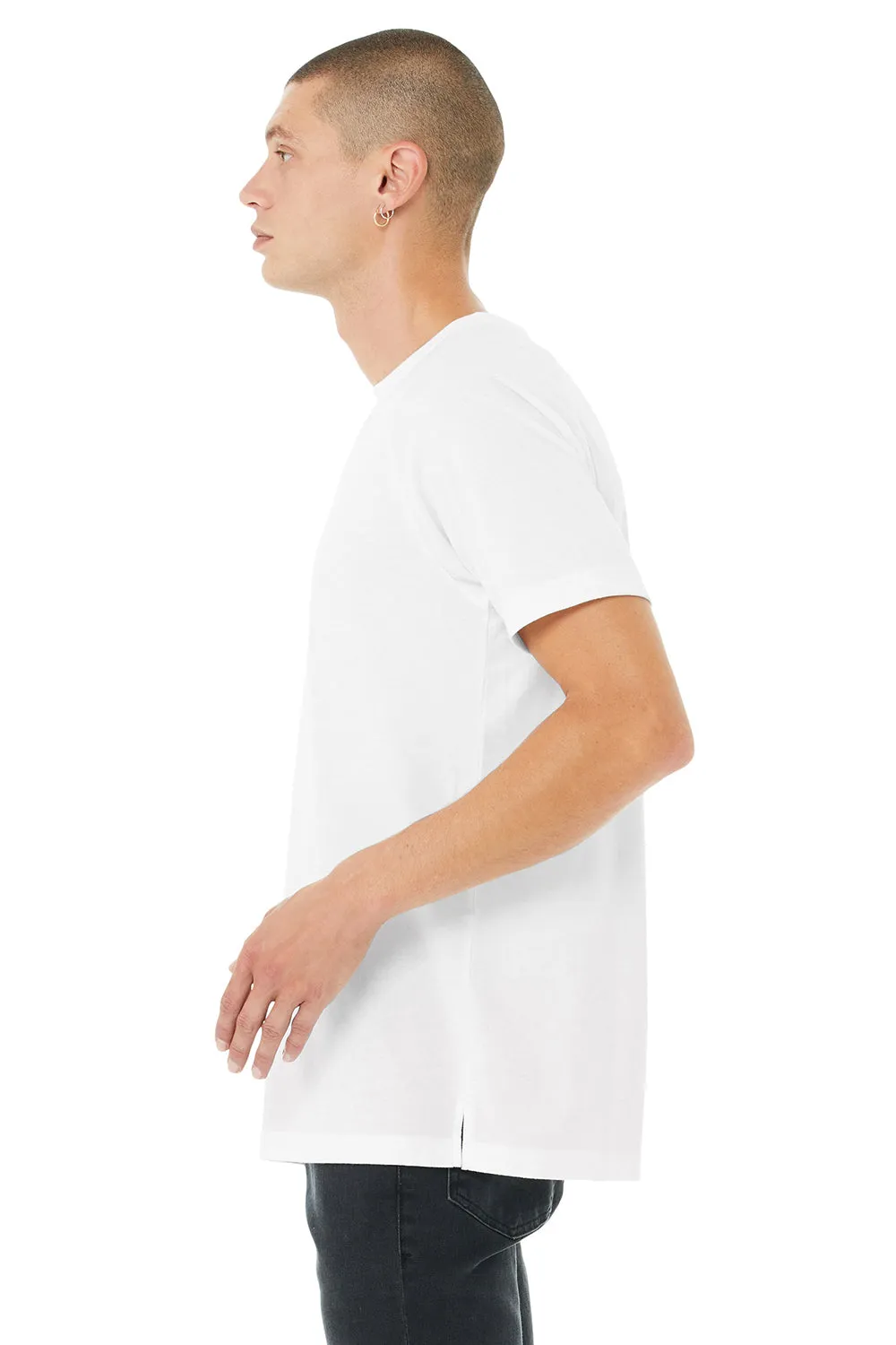 Bella   Canvas Mens CVC Raglan Short Sleeve Crewneck T-Shirt - Solid White
