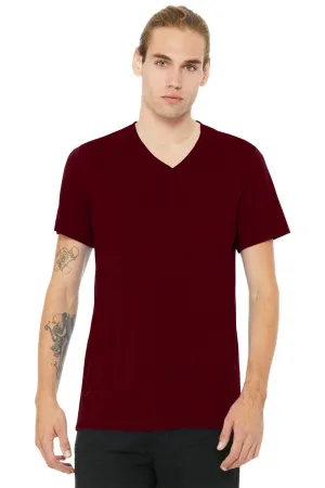 Bella   Canvas Mens CVC Short Sleeve V-Neck T-Shirt - Heather Cardinal Red