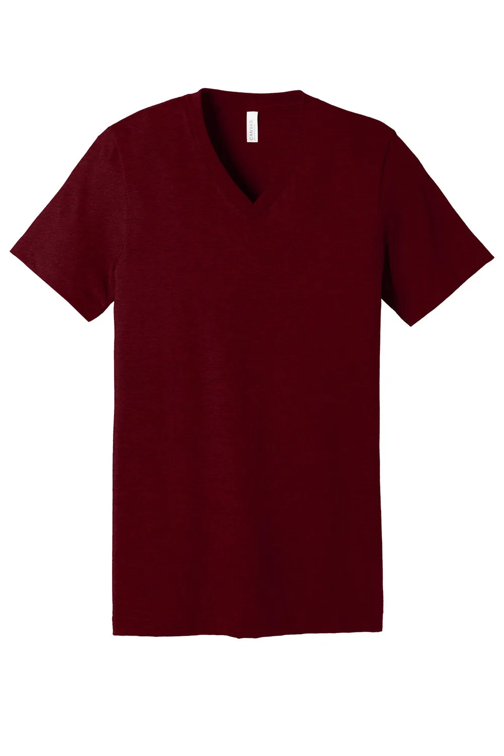 Bella   Canvas Mens CVC Short Sleeve V-Neck T-Shirt - Heather Cardinal Red