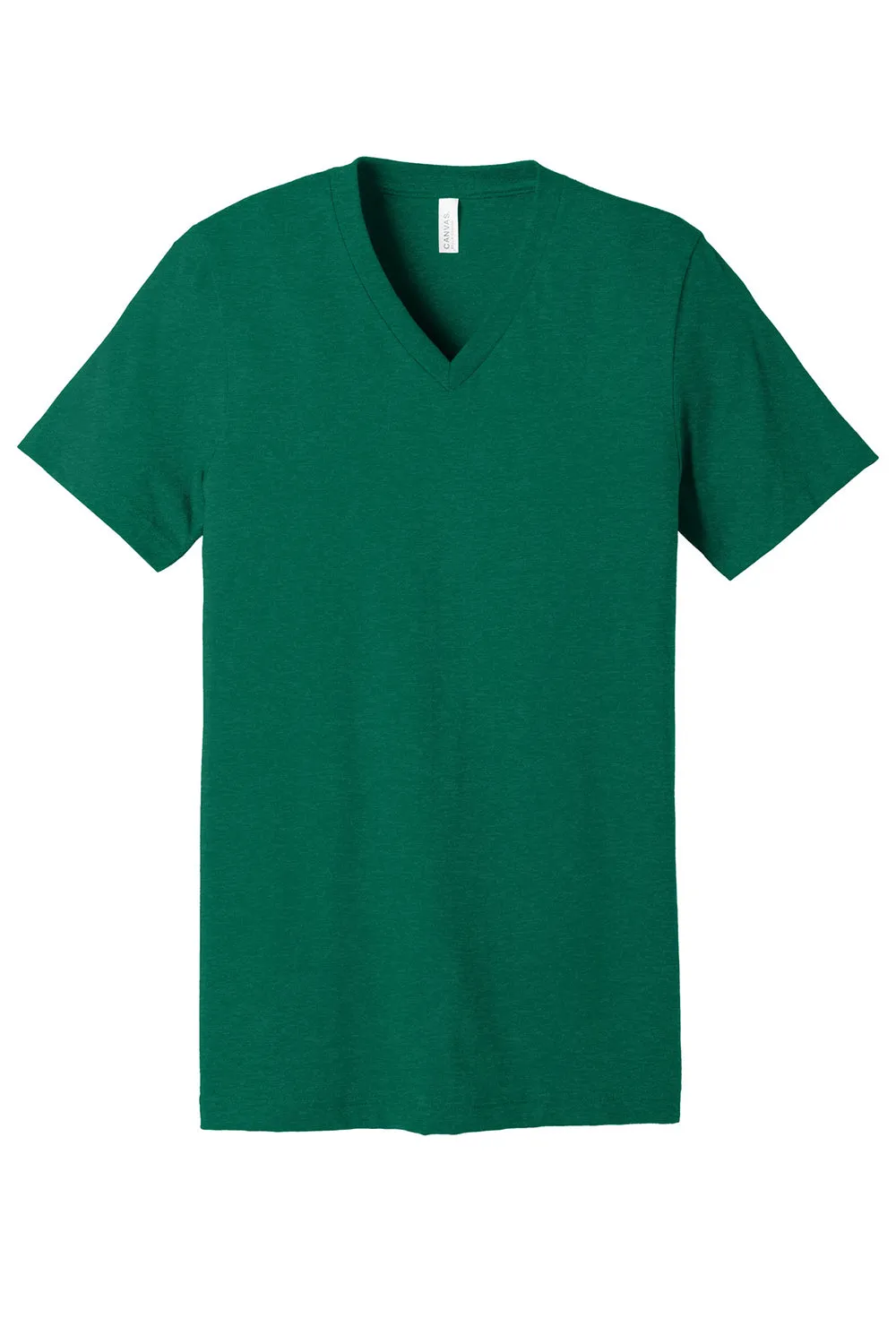 Bella   Canvas Mens CVC Short Sleeve V-Neck T-Shirt - Heather Grass Green