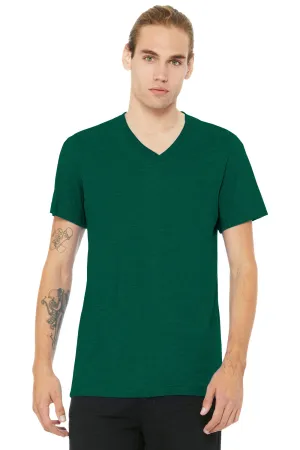 Bella   Canvas Mens CVC Short Sleeve V-Neck T-Shirt - Heather Grass Green
