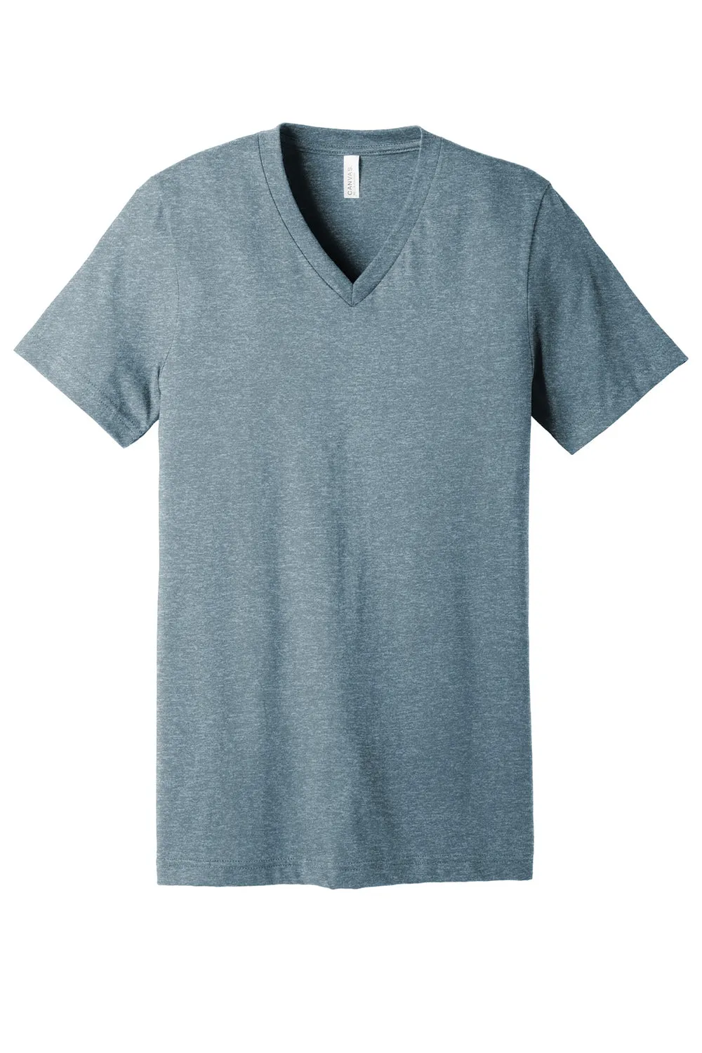 Bella   Canvas Mens CVC Short Sleeve V-Neck T-Shirt - Heather Slate Blue