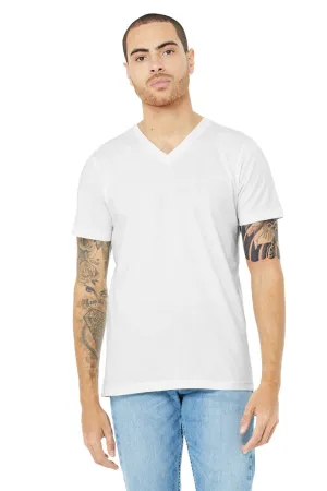 Bella   Canvas Mens CVC Short Sleeve V-Neck T-Shirt - Solid White