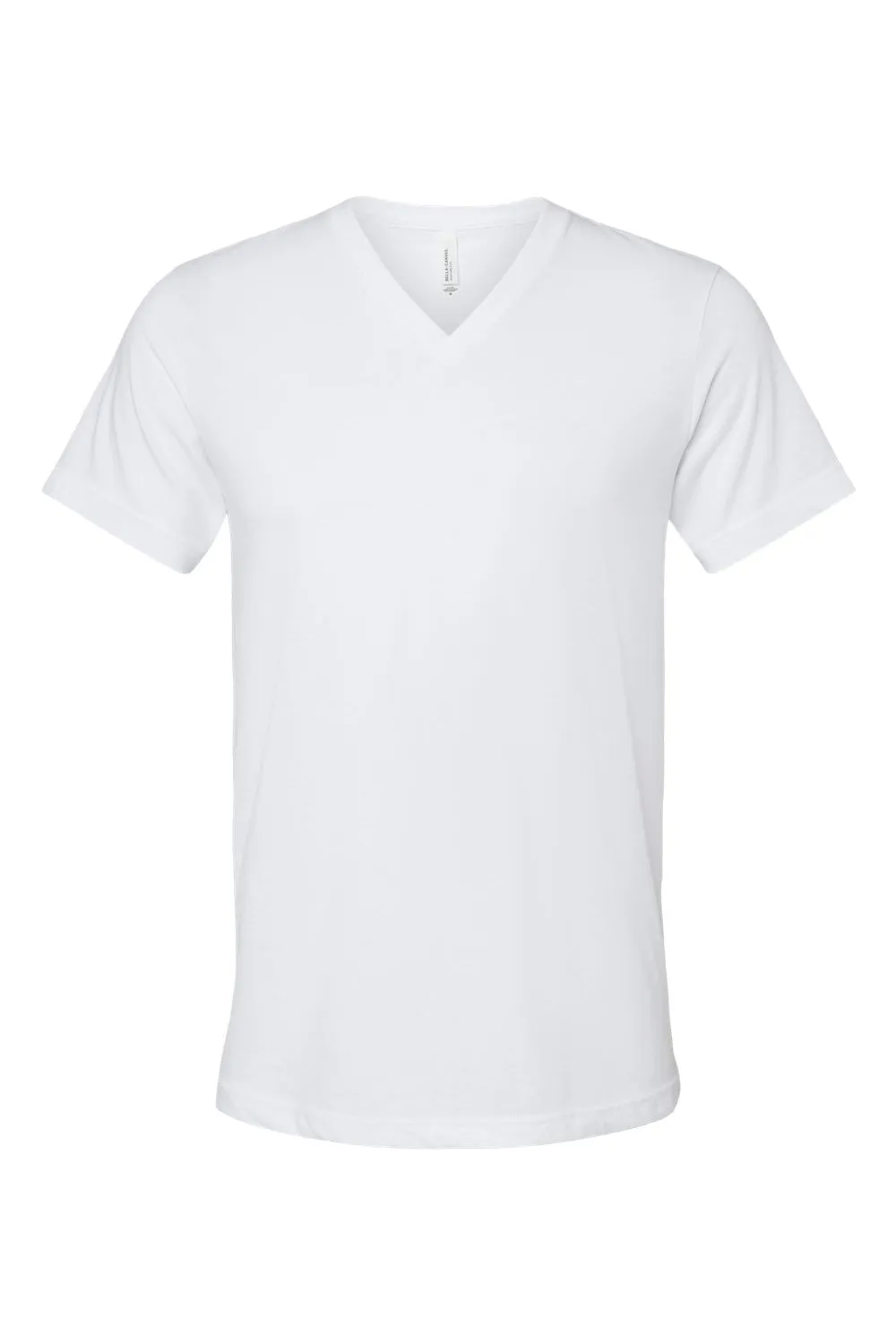 Bella   Canvas Mens CVC Short Sleeve V-Neck T-Shirt - Solid White