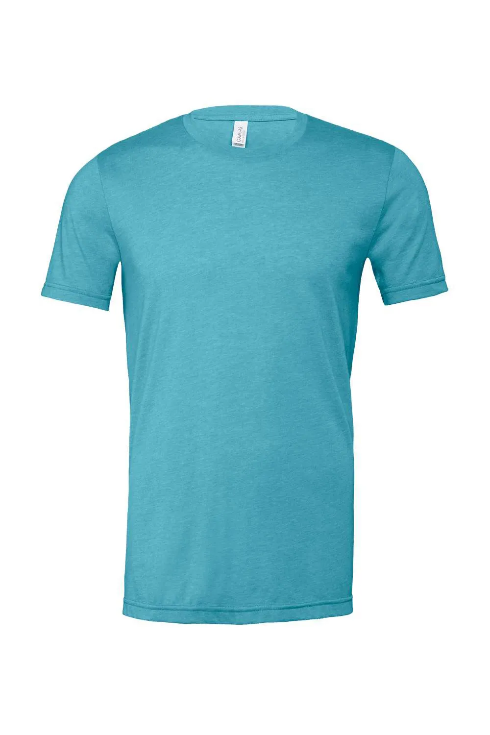 Bella   Canvas Mens Heather CVC Short Sleeve Crewneck T-Shirt - Heather Aqua Blue