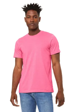 Bella   Canvas Mens Heather CVC Short Sleeve Crewneck T-Shirt - Heather Charity Pink