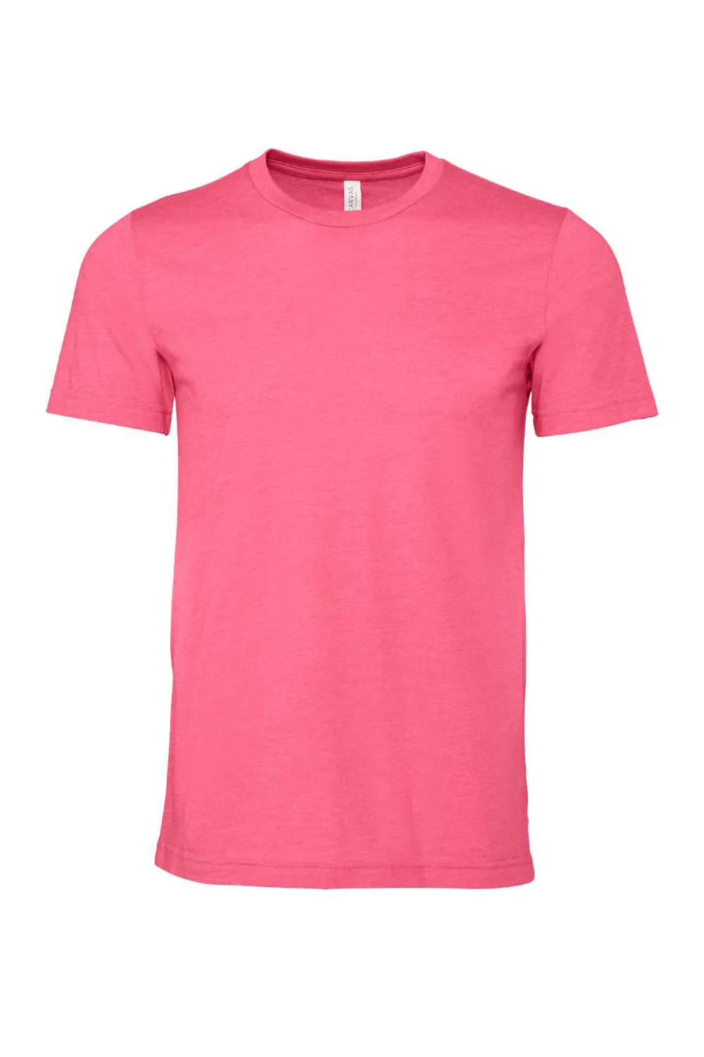 Bella   Canvas Mens Heather CVC Short Sleeve Crewneck T-Shirt - Heather Charity Pink
