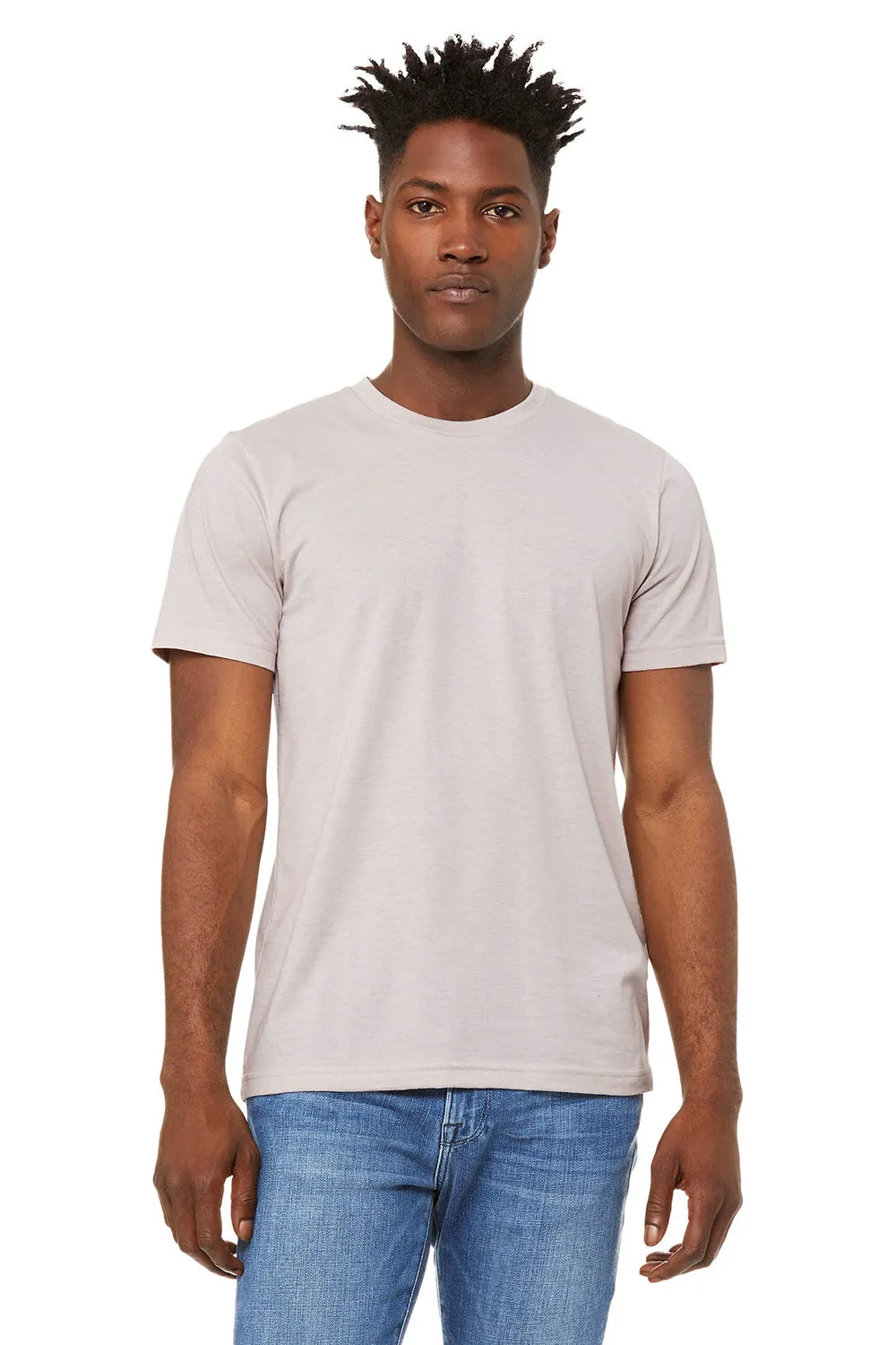 Bella   Canvas Mens Heather CVC Short Sleeve Crewneck T-Shirt - Heather Cool Grey