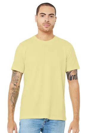 Bella   Canvas Mens Heather CVC Short Sleeve Crewneck T-Shirt - Heather French Vanilla
