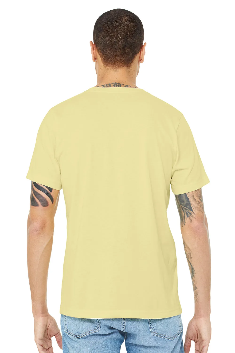 Bella   Canvas Mens Heather CVC Short Sleeve Crewneck T-Shirt - Heather French Vanilla