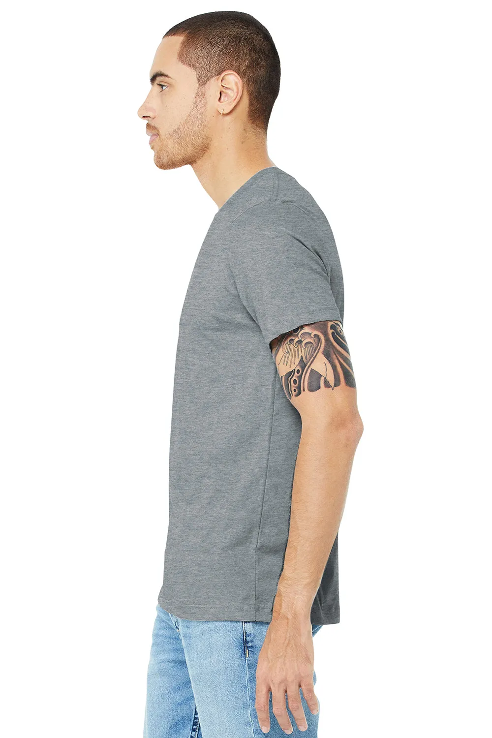 Bella   Canvas Mens Heather CVC Short Sleeve Crewneck T-Shirt - Heather Grey