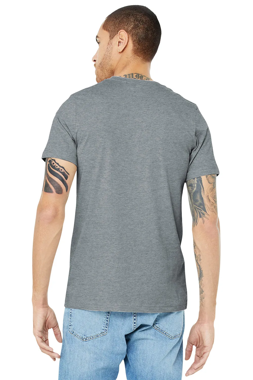 Bella   Canvas Mens Heather CVC Short Sleeve Crewneck T-Shirt - Heather Grey