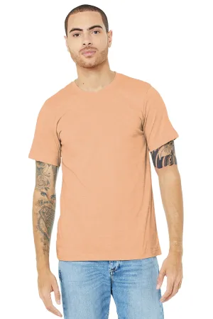 Bella   Canvas Mens Heather CVC Short Sleeve Crewneck T-Shirt - Heather Peach