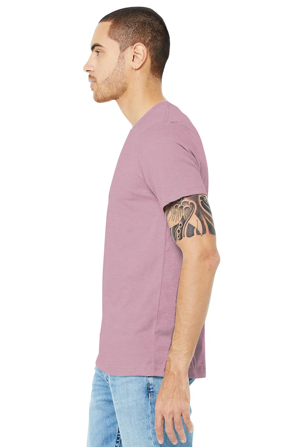 Bella   Canvas Mens Heather CVC Short Sleeve Crewneck T-Shirt - Heather Prism Lilac Purple