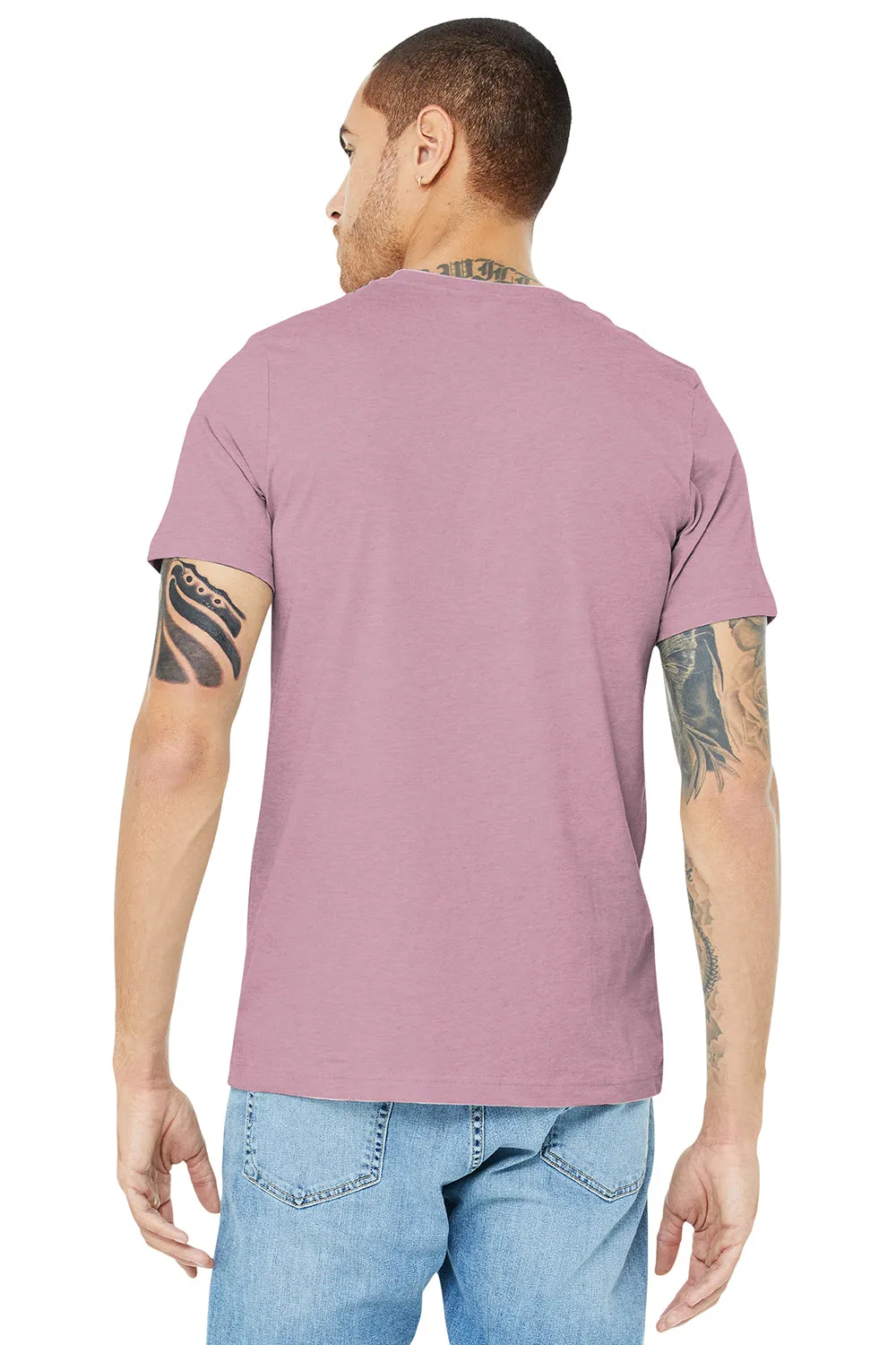 Bella   Canvas Mens Heather CVC Short Sleeve Crewneck T-Shirt - Heather Prism Lilac Purple