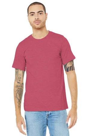 Bella   Canvas Mens Heather CVC Short Sleeve Crewneck T-Shirt - Heather Raspberry
