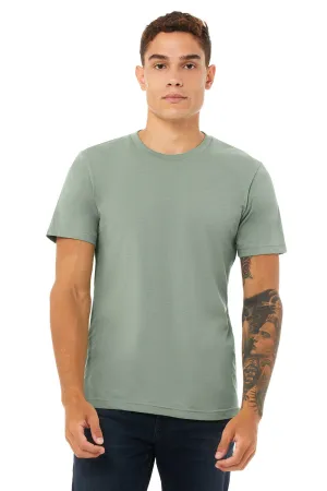 Bella   Canvas Mens Heather CVC Short Sleeve Crewneck T-Shirt - Heather Sage Green