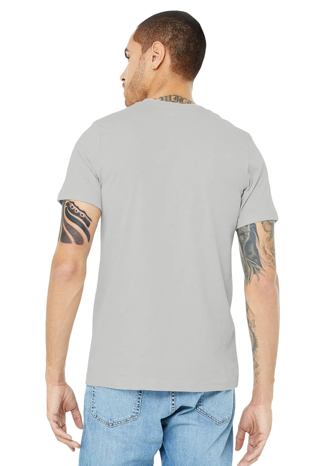 Bella   Canvas Mens Heather CVC Short Sleeve Crewneck T-Shirt - Heather Silver Grey