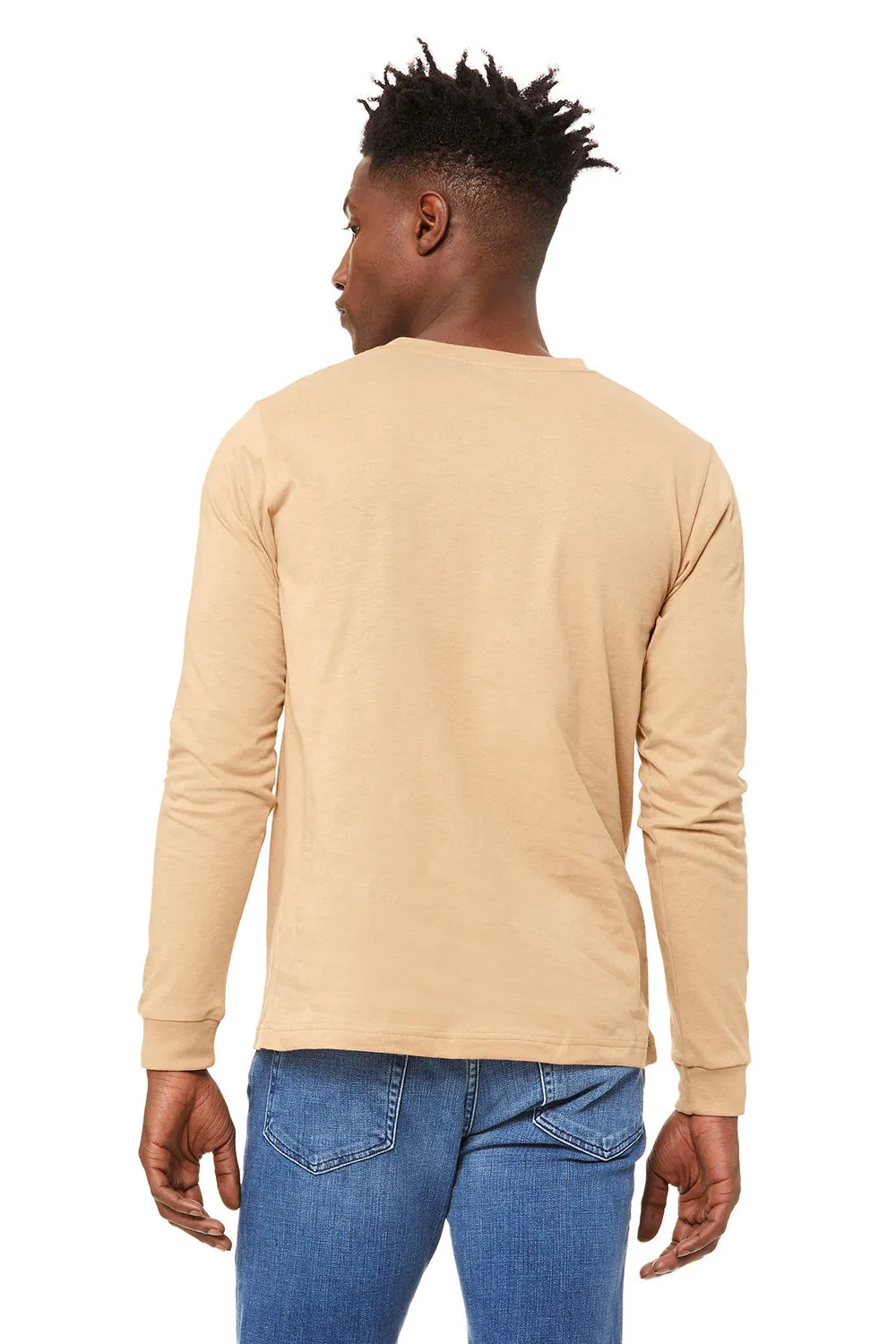 Bella   Canvas Mens Jersey Long Sleeve Crewneck T-Shirt - Sand Dune