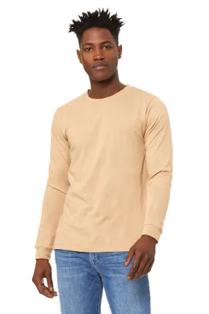 Bella   Canvas Mens Jersey Long Sleeve Crewneck T-Shirt - Sand Dune