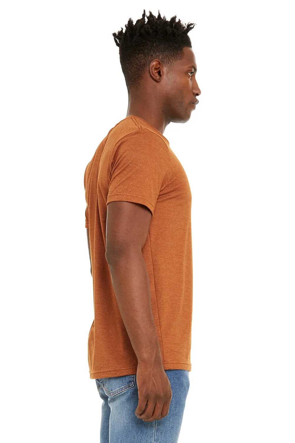 Bella   Canvas Mens Jersey Short Sleeve Crewneck T-Shirt - Heather Autumn Orange