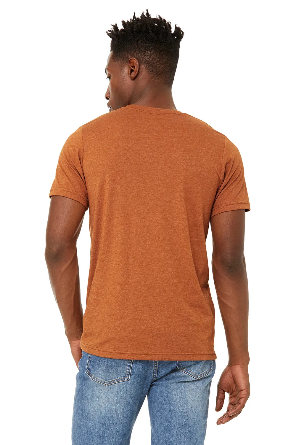 Bella   Canvas Mens Jersey Short Sleeve Crewneck T-Shirt - Heather Autumn Orange