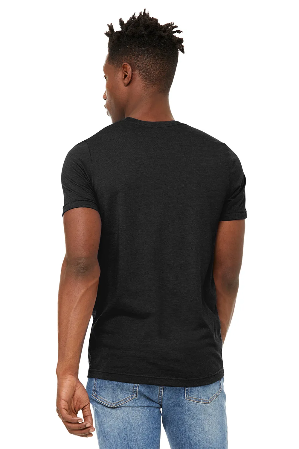 Bella   Canvas Mens Jersey Short Sleeve Crewneck T-Shirt - Heather Black - Closeout