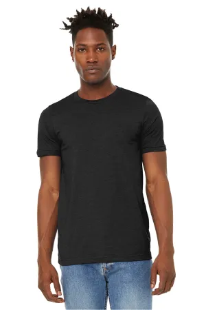 Bella   Canvas Mens Jersey Short Sleeve Crewneck T-Shirt - Heather Black - Closeout