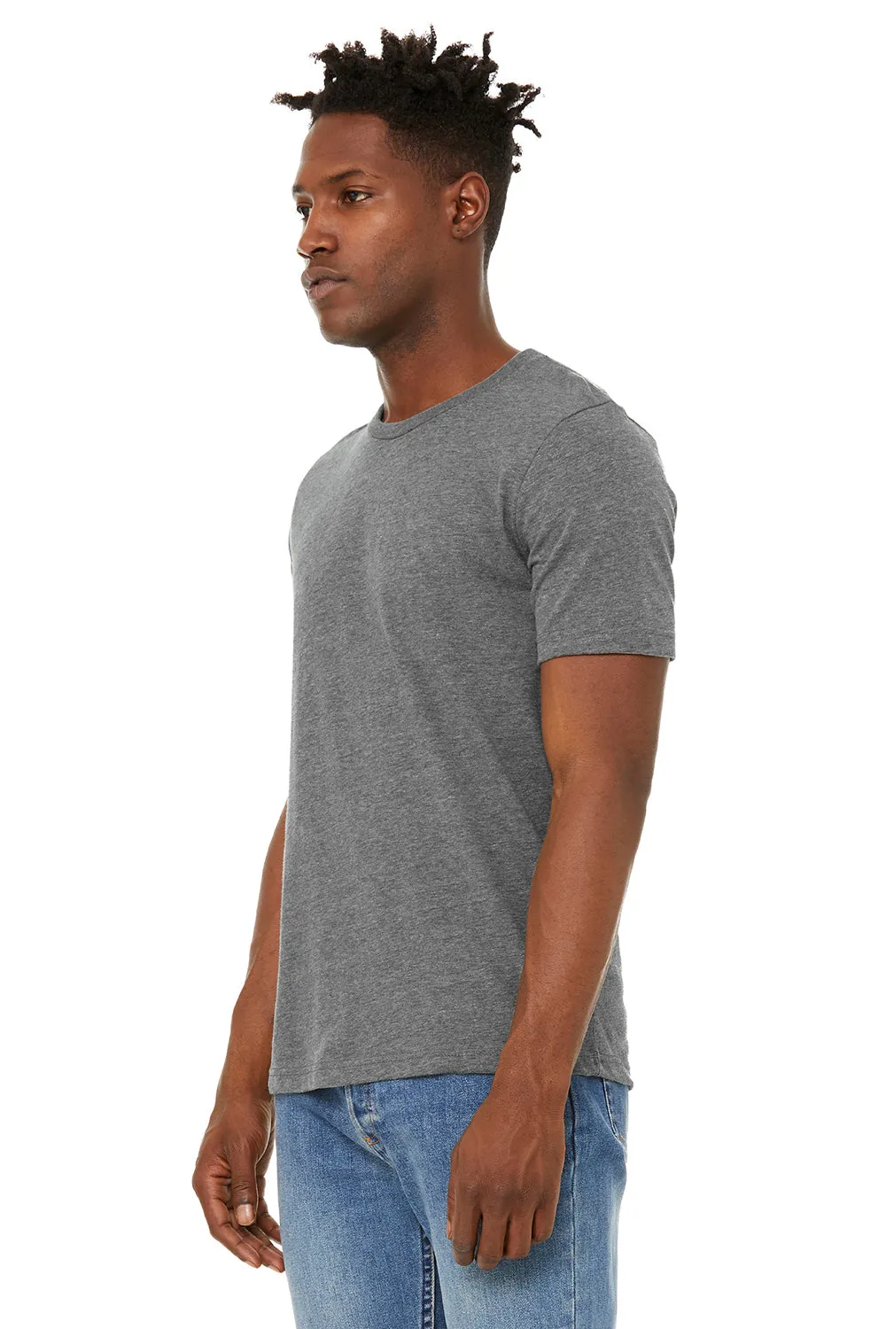 Bella   Canvas Mens Jersey Short Sleeve Crewneck T-Shirt - Heather Deep Grey