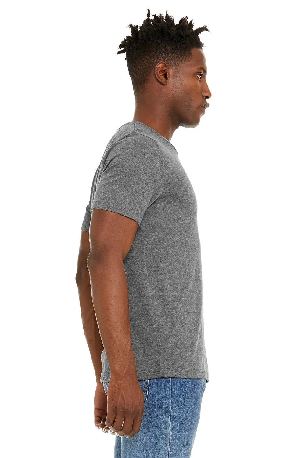 Bella   Canvas Mens Jersey Short Sleeve Crewneck T-Shirt - Heather Deep Grey