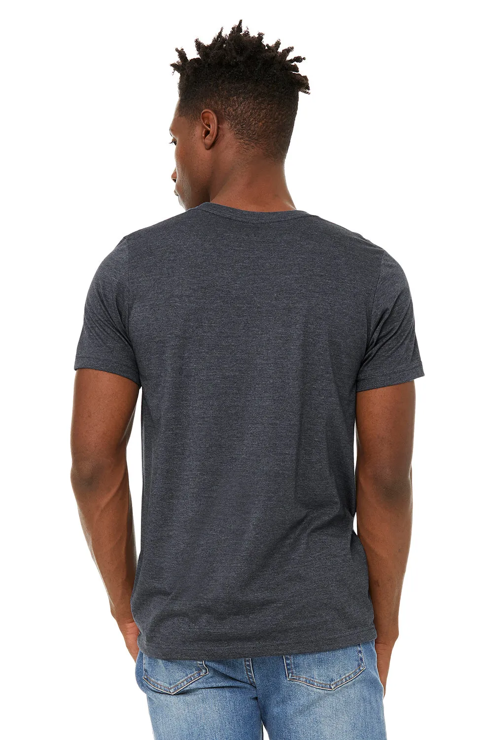 Bella   Canvas Mens Jersey Short Sleeve Crewneck T-Shirt - Heather Midnight Navy Blue