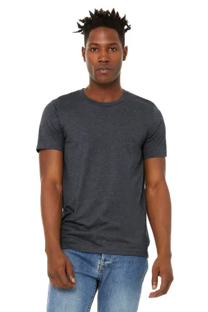 Bella   Canvas Mens Jersey Short Sleeve Crewneck T-Shirt - Heather Midnight Navy Blue