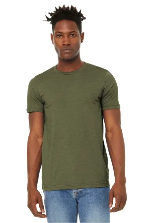 Bella   Canvas Mens Jersey Short Sleeve Crewneck T-Shirt - Heather Olive Green - Closeout