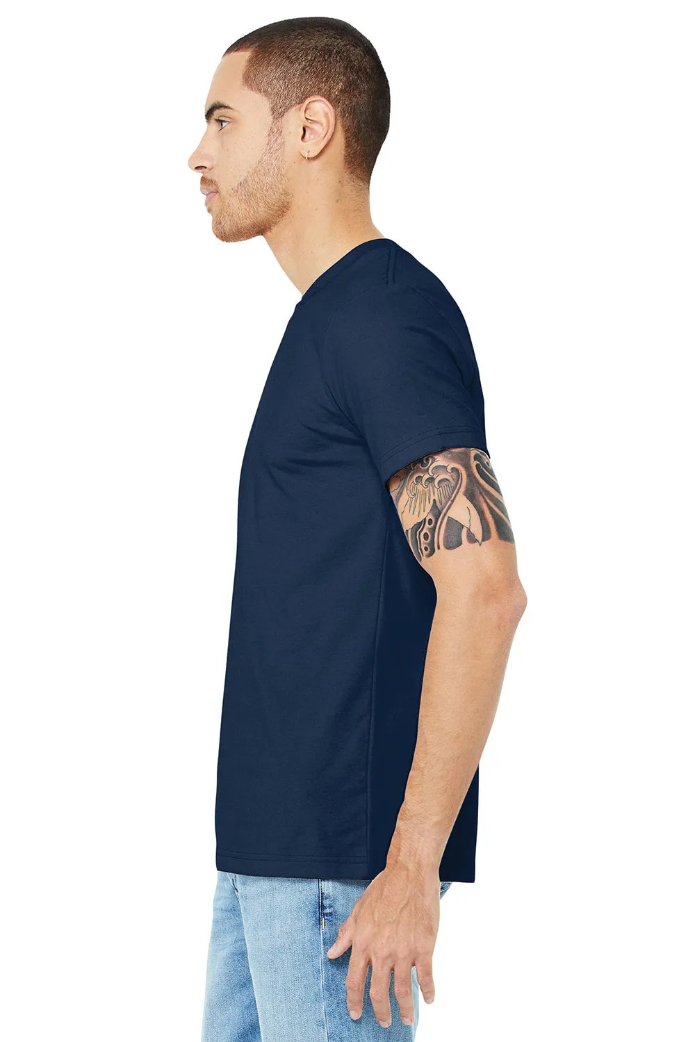 Bella   Canvas Mens Jersey Short Sleeve Crewneck T-Shirt - Navy Blue