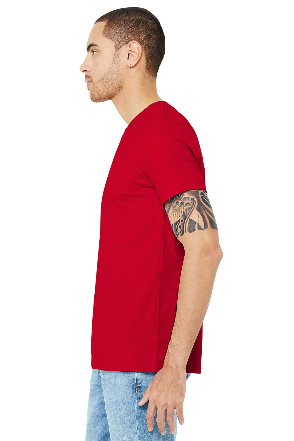 Bella   Canvas Mens Jersey Short Sleeve Crewneck T-Shirt - Red