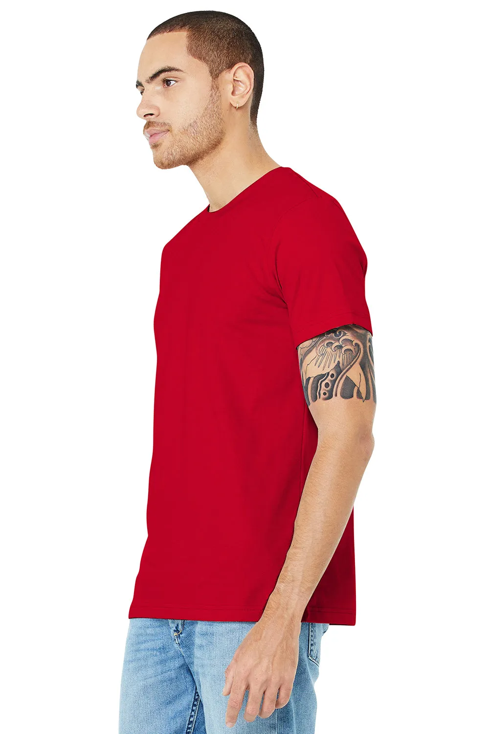 Bella   Canvas Mens Jersey Short Sleeve Crewneck T-Shirt - Red