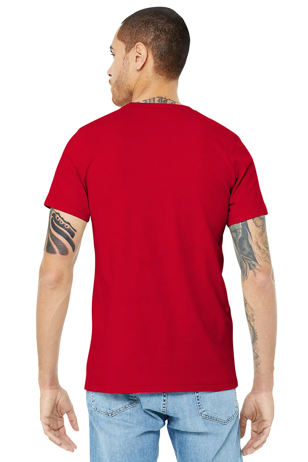 Bella   Canvas Mens Jersey Short Sleeve Crewneck T-Shirt - Red