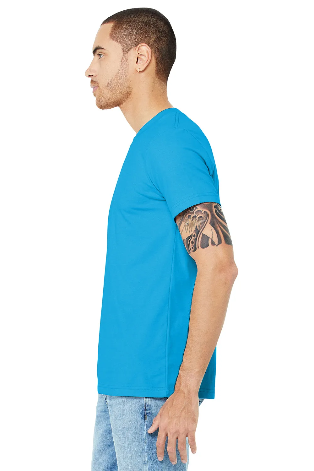 Bella   Canvas Mens Jersey Short Sleeve Crewneck T-Shirt - Turquoise Blue