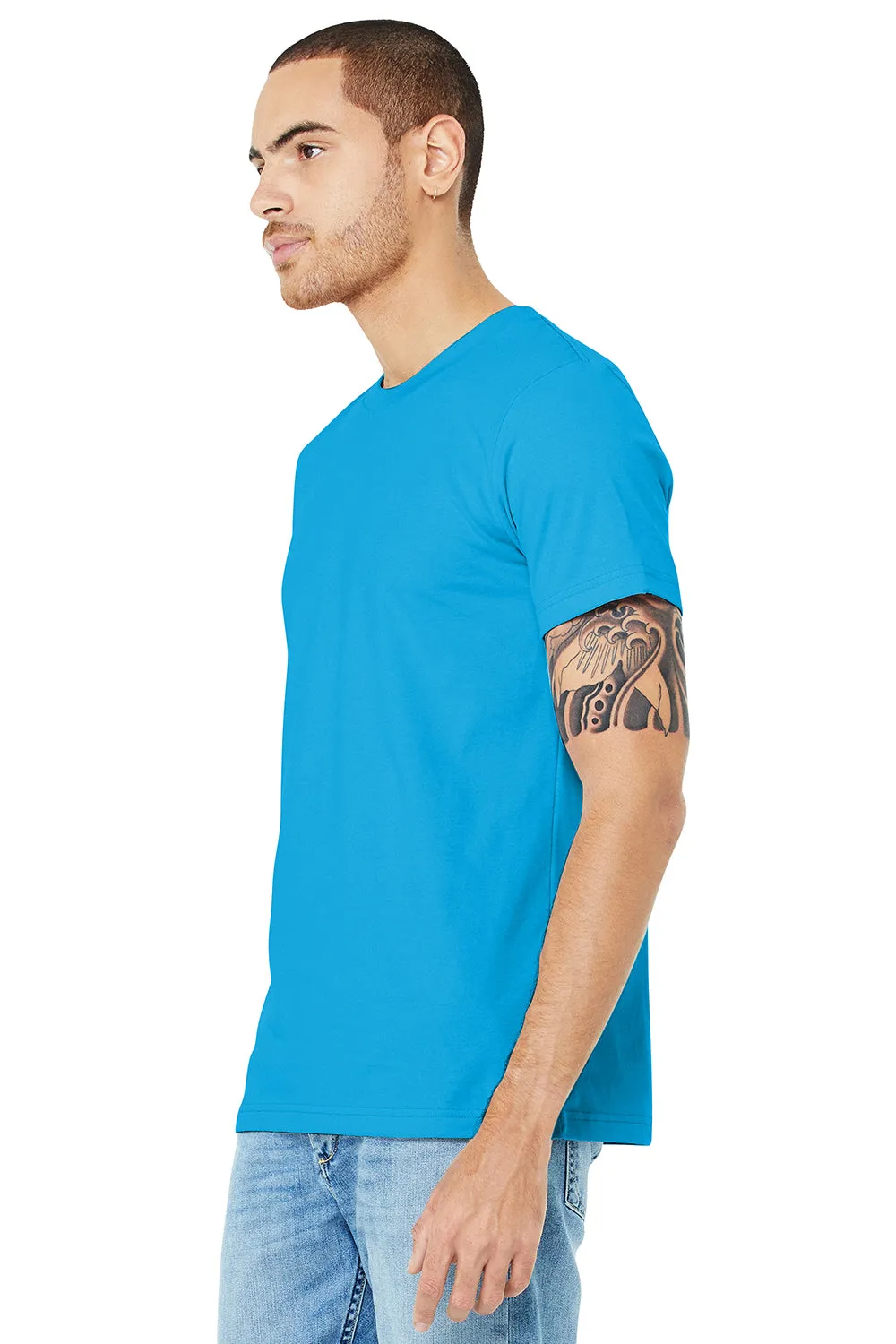 Bella   Canvas Mens Jersey Short Sleeve Crewneck T-Shirt - Turquoise Blue