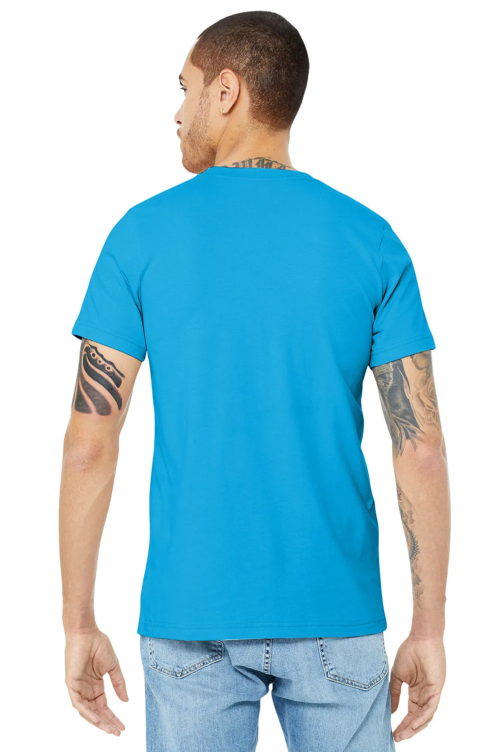 Bella   Canvas Mens Jersey Short Sleeve Crewneck T-Shirt - Turquoise Blue