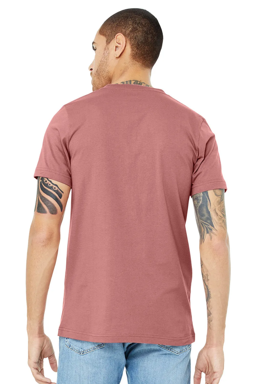 Bella   Canvas Mens Jersey Short Sleeve V-Neck T-Shirt - Mauve