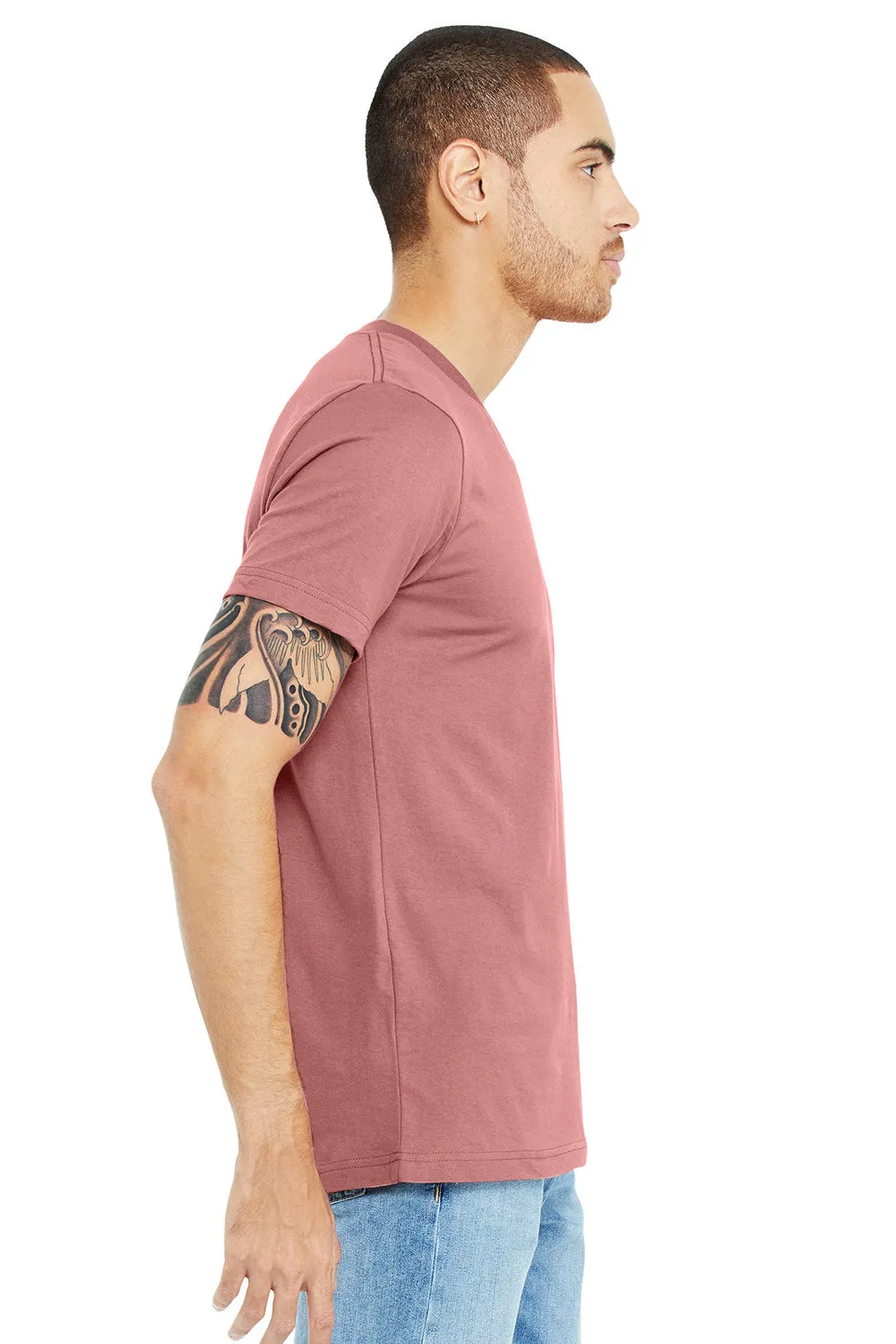 Bella   Canvas Mens Jersey Short Sleeve V-Neck T-Shirt - Mauve