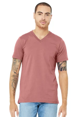 Bella   Canvas Mens Jersey Short Sleeve V-Neck T-Shirt - Mauve