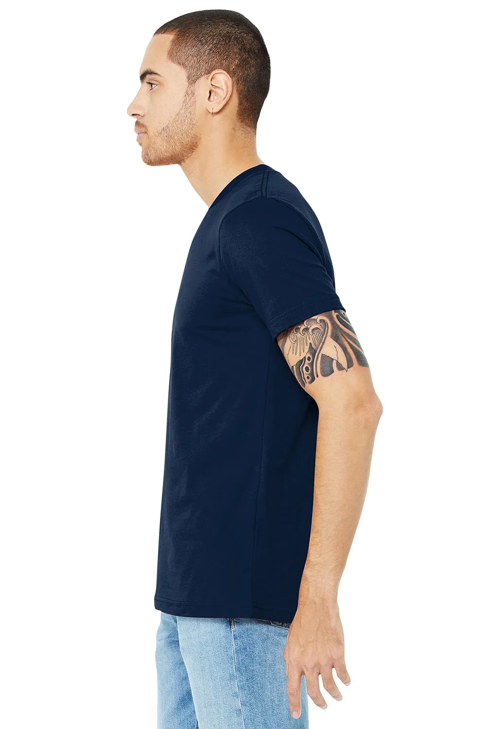 Bella   Canvas Mens Jersey Short Sleeve V-Neck T-Shirt - Navy Blue