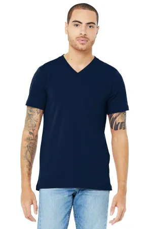 Bella   Canvas Mens Jersey Short Sleeve V-Neck T-Shirt - Navy Blue