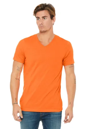 Bella   Canvas Mens Jersey Short Sleeve V-Neck T-Shirt - Orange
