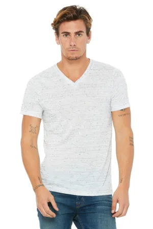 Bella   Canvas Mens Jersey Short Sleeve V-Neck T-Shirt - White Marble