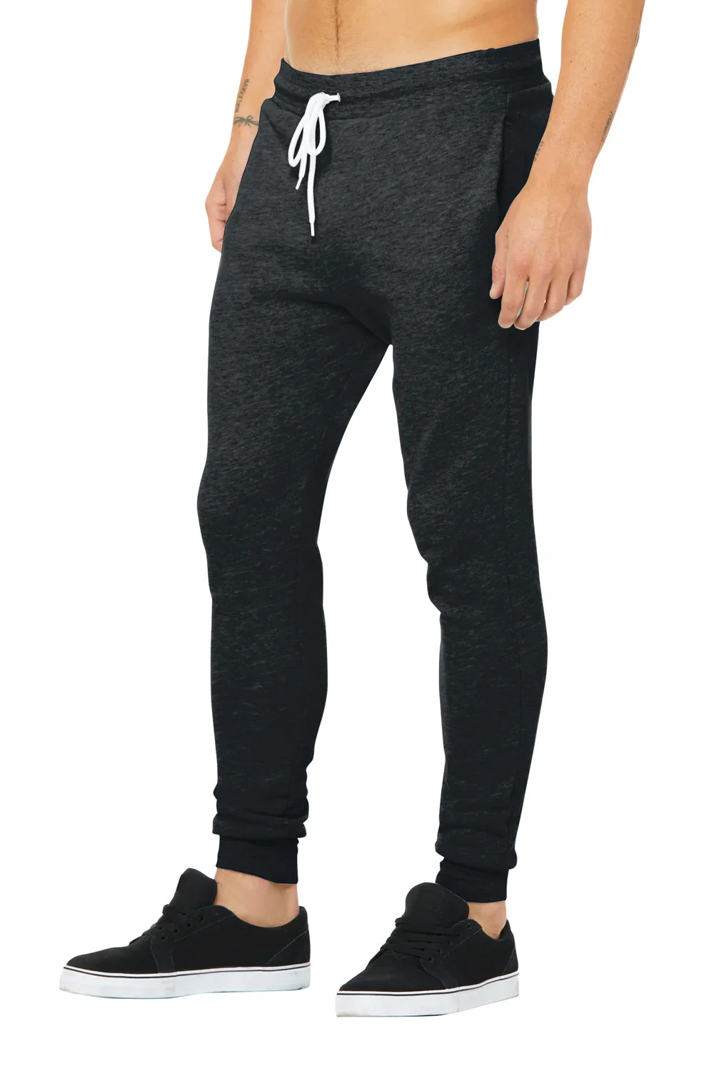 Bella   Canvas Mens Jogger Sweatpants w/ Pockets - Heather Dark Grey