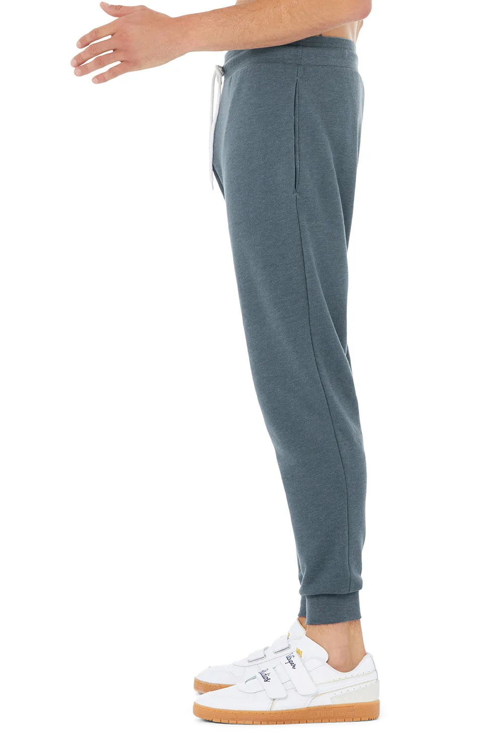 Bella   Canvas Mens Jogger Sweatpants w/ Pockets - Heather Slate Blue