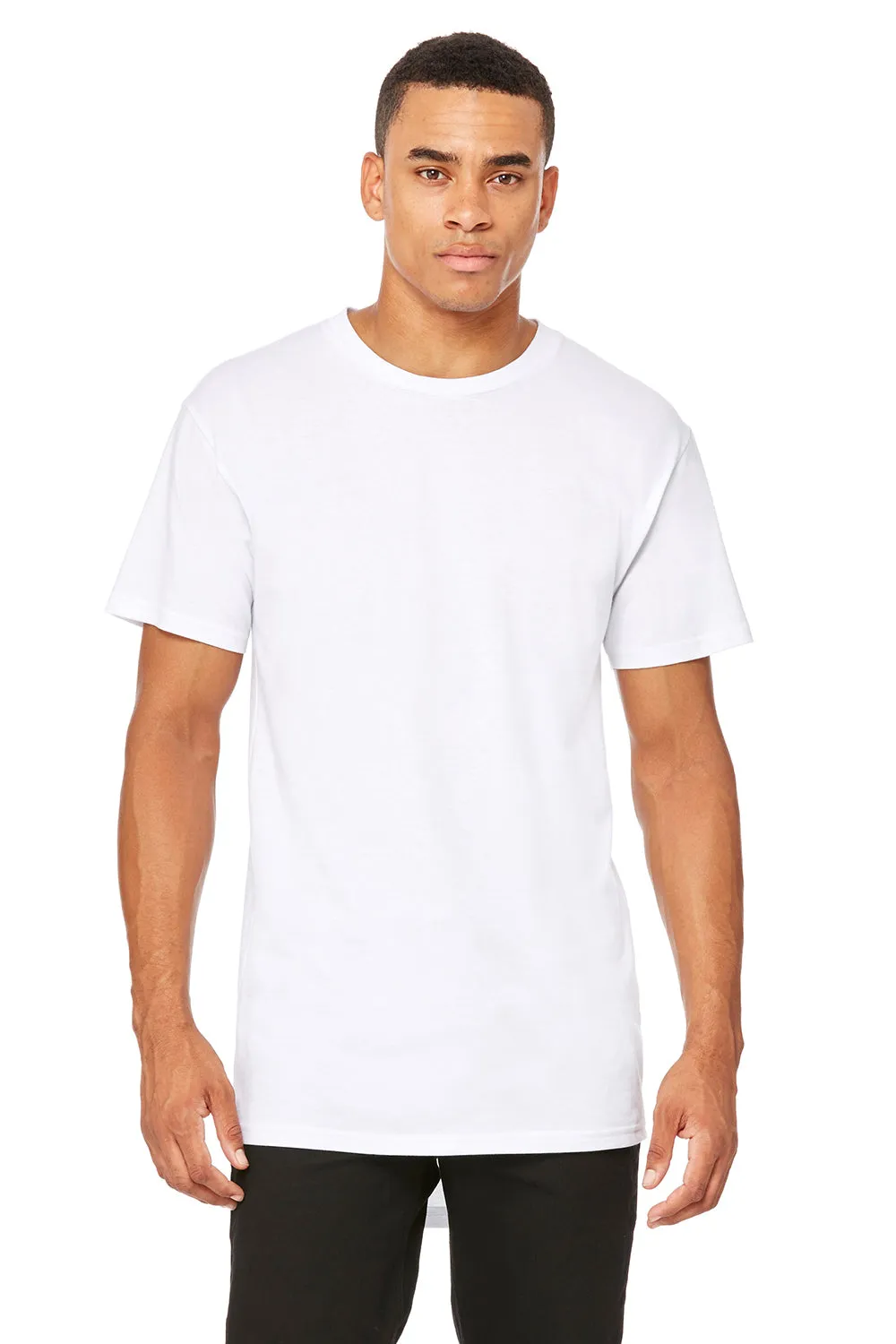 Bella   Canvas Mens Long Body Urban Short Sleeve Crewneck T-Shirt - White